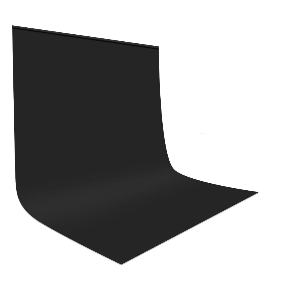 UTEBIT Backdrop Polyester Photo Backdrop Portable Collapsible Photoshoot photography background for Product Photography Studio Video Recording Cool iron (BLACK, 1.5 * 2m)