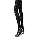 Urparcel Women Black Punk Knee Rivet Stud Spike PU Leather Inset Legging FFT115
