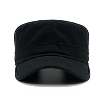 Krisphily Washed Cotton Army Cap,Military Hat,Trucker Hat(Black)