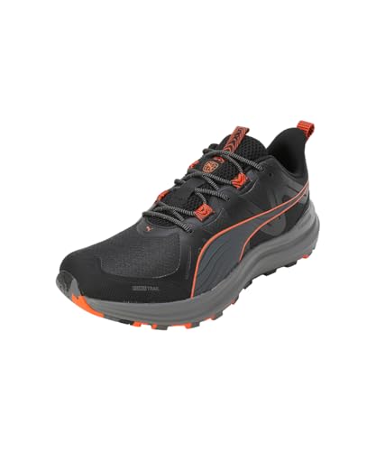 Puma Unisex Adults Reflect Lite Trail Road Running Shoe, Puma Black-Flame Flicker, 38.5 EU