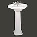 Renovators Supply Portsmouth 22 Inch Corner Pedestal Bathroom Sink, White Overflow And Pre Drilled 4 In. Centerset Faucet Holes - Grade A Porcelain Easy Clean Sink