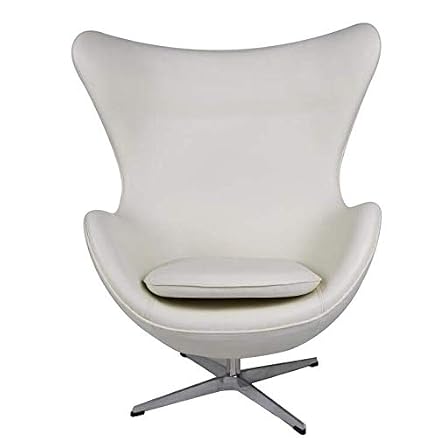 Amazoncom Mlf Arne Jacobsen Egg Chair In Top Whitecream Aniline