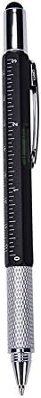 Designeez 1Pc Multifunctional 6 in 1 Ballpoint Pen (Black)