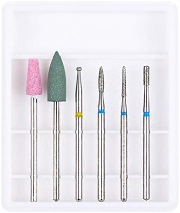 LIANGchueng Notable Nail Drill Bits Cuticle Cleaner Dust Brush Ceramic Rotary Polishing Tool Set(None EH12)