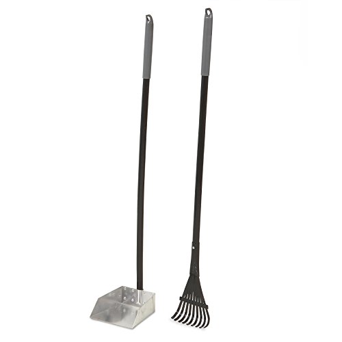 Petmate clean response aluminum rake and pan, small