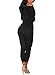 HOTAPEI Women's Lace Up Long Sleeve Drawstring Jumpsuit Romper Large Black