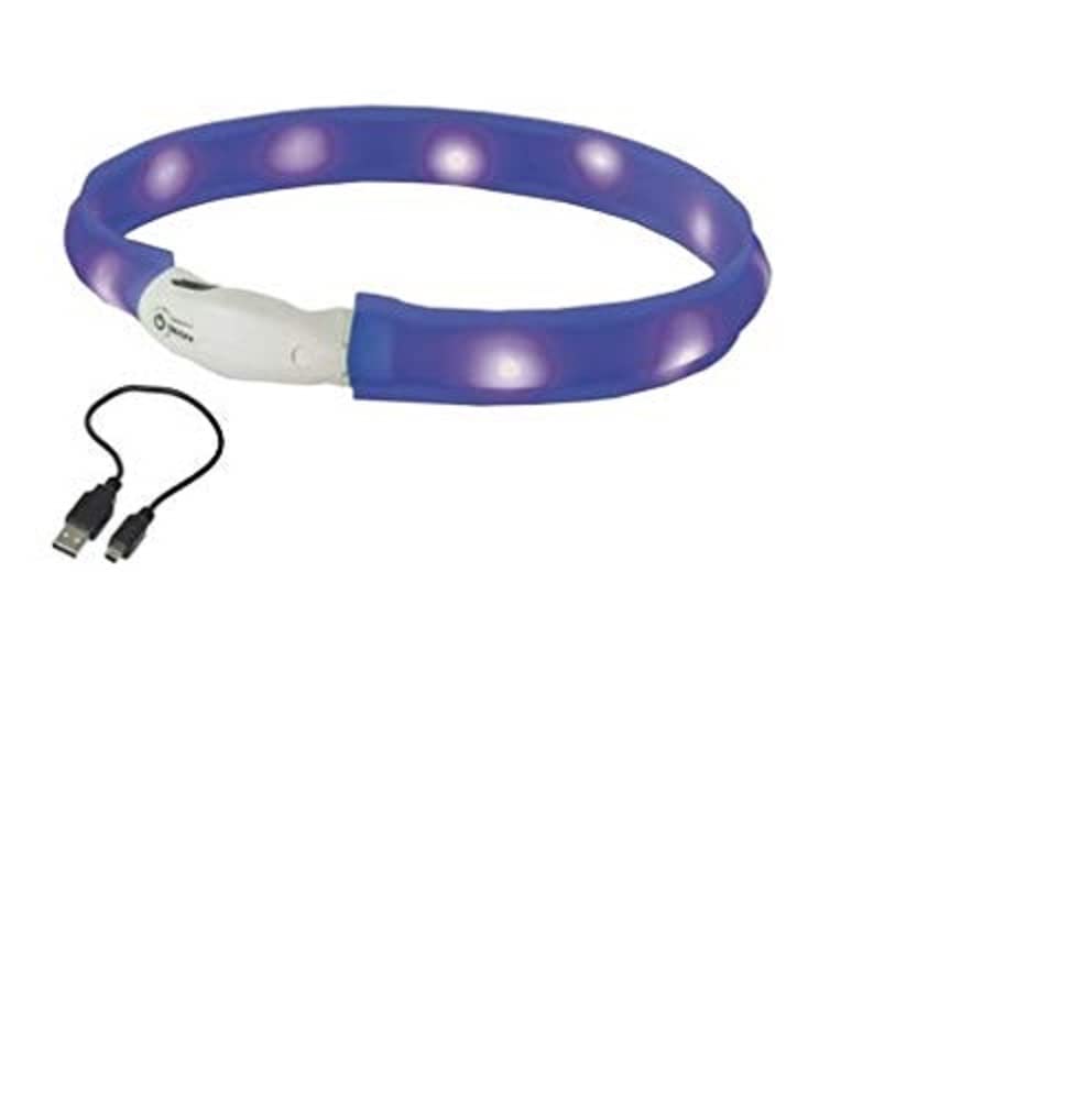 Nobby Starlight LED Safety Light Ribbon Dog Collar Blue 70 cm