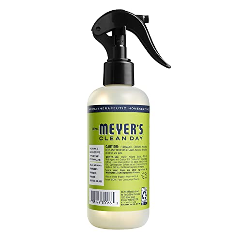 MRS. MEYER’S CLEAN DAY LEMON VERBENA AIR FRESHENER SPRAY FOR BATHROOMS, AROMATHERAPEUTIC HOMEKEEPING WITH ESSENTIAL OILS, NON-AEROSOL, GARDEN-INSPIRED SCENT, 8 FL OZ (PACK OF 1)