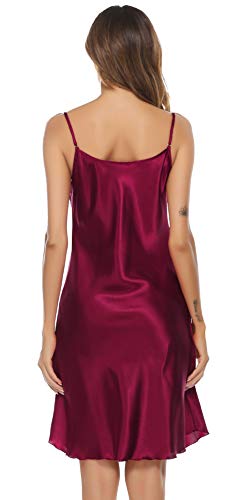 Vlazom-Camicia-da-Notte-Donna-Sexy-Raso-Senza-Maniche-Cinturino-Regolabile-Vestito-del-Pigiama-Morbido-e-Leggero