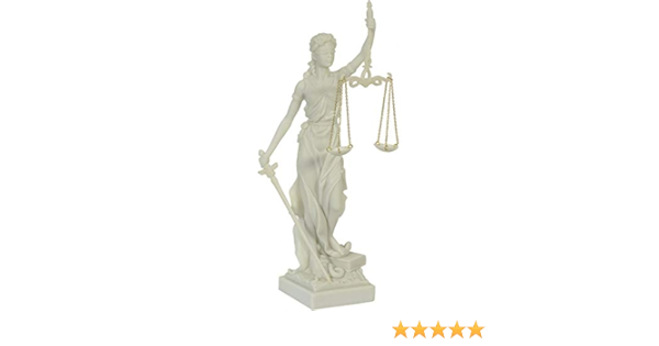 kA Figura de la Diosa Romana Justitia, Color Blanco