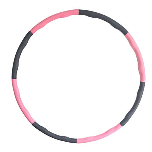 Lightweight Fitness Hula Hoop 95cm Massage Loops Detachable Ring Tube Circle for Waist Slimming Body Building Equipment - Pink & Gray