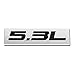 5.3L Black/Chrome Aluminum Alloy Auto Trunk Door Fender Bumper Badge Decal Emblem Adhesive Tape Sticker