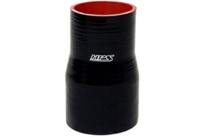HPS HTSR-250-300-L6-BLK Silicone High Temperature 4-ply Reinforced Reducer Coupler Hose, 50 PSI Maximum Pressure, 6" Length, 2-1/2" > 3" ID, Black