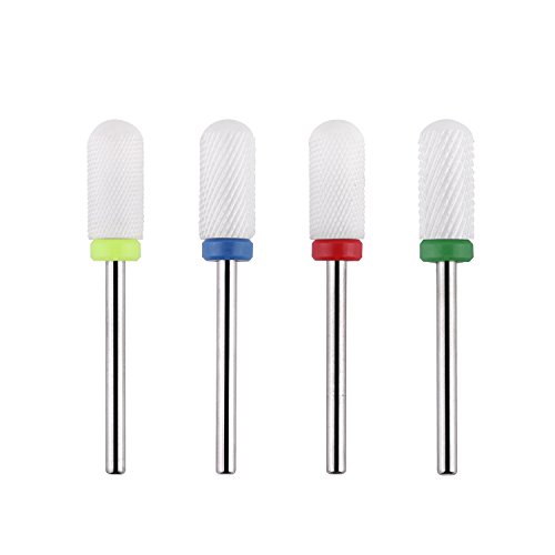 Makartt B-19 Ceramic Nail Drill Bit Safe Barrel Smooth Top Extra Small Fine, Fine,Medium, Coarse Electric Nail Files Bits 3/32