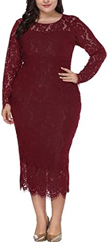 Eternatastic Women's Floral Lace Long Sleeve Plus Size Lace Dress Black, Burgundy, XL price in Saudi Arabia | Amazon Saudi Arabia | kanbkam Eternatastic Women's Floral Lace Long Sleeve Plus Size Lace Dress Black, Burgundy, XL price in Saudi Arabia | Amazon Saudi Arabia | kanbkam