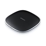 AUKEY USB C Wireless Charger, Ultra-Compact Wireless Charging Pad Compatible iPhone XS/XR/8/AirPods 2, Samsung S10/S9/S8/S7, and Other Qi-Compatible Devices, Graphite Wireless Charger Series