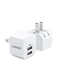 Anker - Cargador USB de pared con enchufe plegable para iPhone X, 8, 8 Plus, 7, 6S, 6S Plus, iPad, Samsung Galaxy Note 5, Note 4, HTC, Moto, etc. (2 unidades)