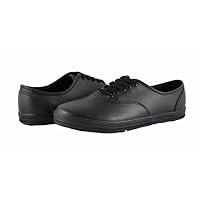 Townforst Womens Sassy Leather Slip Resistant Lace Up Shoes 7.5 Black