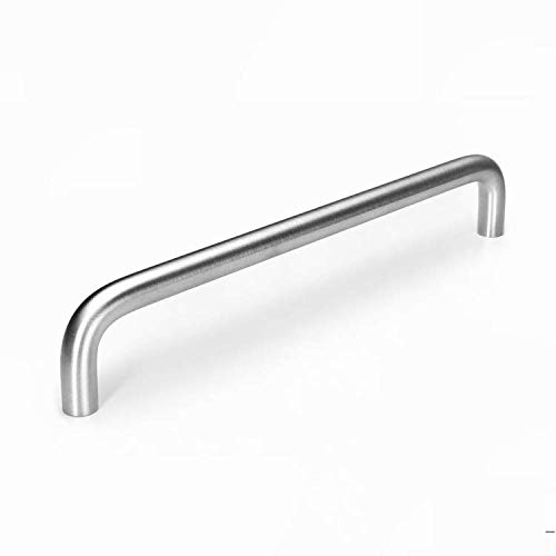 VIBORG 10 Pieces Solid SUS304 Stainless Steel Modern Kitchen Cabinet Cupboard Door Handles Pull Wardrobe Vanity Dresser Drawer Handle Pulls Satini Nickel Brushed (10, Hole-to-Hole: 192mm)