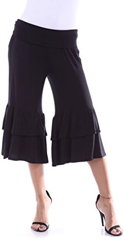 Womens Women solid ruffle 1453B_BLACK XL