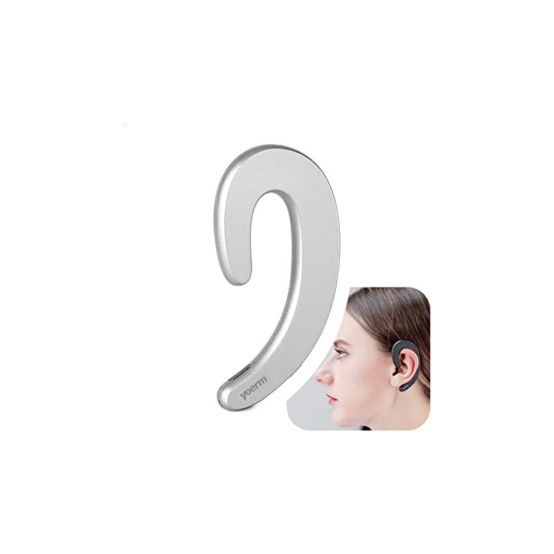 YOERM No Ear Plug Bluetooth Wireless Headphones, Ear Hook Headset with