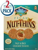 Blue Diamond Natural Pecan Nut-Thins Cracker Snacks -- 4.25 oz Each / Pack of 2