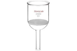 StonyLab Borosilicate Glass Buchner Filtering Funnel with Coarse Frit (G1), 76mm Inner-Diameter, 80mm Depth (250ml)