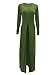Flymall Women Long Sleeve Open Side Split Long Maxi Dress T Shirts Tops (M, Army green)