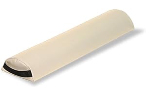EarthLite Massage Bolster Pillow Half Round – Durable, Easy to Clean 100% PU Upholstery incl. Strap Handle/Professional Quality CFC-Free/Back Pain Relief, Vanilla Crème