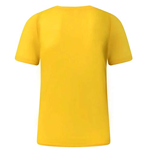USA Flag-United States Men's T-Shirt 4th of July Patriotic Print Slim Fit Short Sleeve Top Tees Blouse Yellow