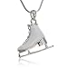 PammyJ Clear Crystal Ice Skate Charm Necklace, 17.5