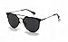 GAMT Fashion Polarized Aviator Sunglasses Flat Reflective Mirrored Cateye Metal Eyewear Black