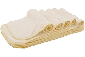 Babygoal Baby Cloth Diaper Inserts 12pcs,Reusable 3 Layer Rayon from Bamboo Inserts for Cloth Diapers and Diaper Covers, 12X