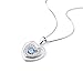 S925 Sterling Silver Double Heart Blue Eternal Love Pendant Necklace, 18
