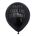BESTOYARD Happy FING Birthday Decorations Banner with 10pcs Black Latex Balloons Party Favors
