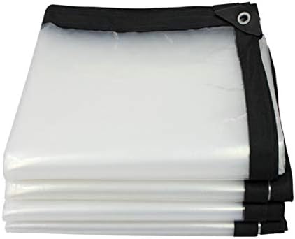 JLDNC Clear Transparent Tarp, Tarp Cover Waterproof Outdoor Poly Tarpaulin with Grommets/Reversible,9x9Ft/3x3m