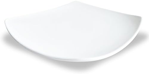 White Square Plate for Dessert, Appetizer, Salad, and Hors D'oeuvre Presentation. Chef Inspired Modern Plates by Platerian. Set of 2