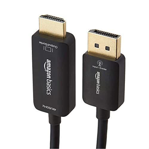 Amazon Basics DisplayPort to HDMI Display Cable, UniDirectional, 4K