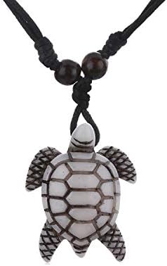 Women's Carved Cute Tortoise Hawaii Surf Tribal Skull Sea Turtles Necklace Charms Pendant Choker Gift