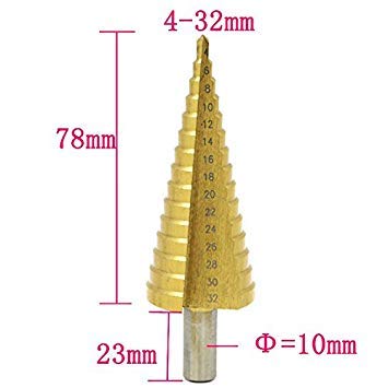 Generic 0 : 4-32mm The Pagoda Shape HSS Triangle Shank Metal Steel Step Drill Bit Hole Cutter Tool Single Pack