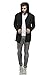 Tinted Mens Cotton Blend Hooded Cardigan, Black, Medium