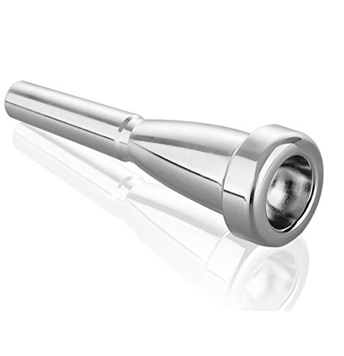 Trumpet Mouthpiece 3C 5C 7C (3 Pack) with Box and Microfiber Cleaning Cloth Compatible with Yamaha Bach Conn King Replacement Musical Instruments Accessories, Silver Plate (Bullet Shape)