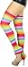 ToBeInStyleWomen's Rainbow Footless Acrylic Thigh Hi Leg Warmer - Bright Rainbow
