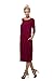Love In Women's 3/4 Sleeve Round Neck Bubble Hem Long Dress W/Pocket