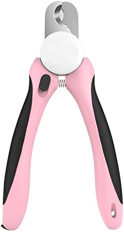 Dog Nail Clippers and Trimmer By Hmcity - With Safety Guard to Avoid Over-cutting Nails &amp; Free Nail File - Razor Sharp Blades - Sturdy Non Slip Handles - For Safe, Professional At Home Grooming(Pink)