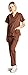Dagacci Medical Uniform Womens and Mens Scrub Set Unisex Medical Scrub Shirt Top and Pant, Brown, Medium, Short Sleeve
