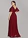 Alisapan Women‘s Ruffles Sleeves A-Line Floor Length Chiffon Plus Size Gowns and Evening Dresses with Sleeves