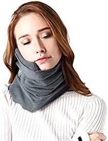 DAPAWIN Neck Support Travel Pillows for Airplanes, Soft Comfortable Travel Neck Pillow Scarf for Unisex Men Women Kids Airplane Sleep Pillow with Adjustable Strap- Machine Washable (Gray)