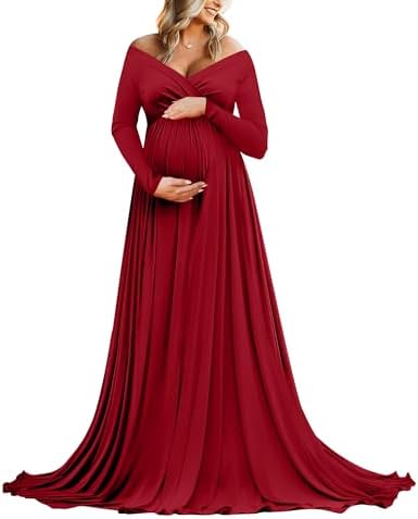 lace maternity dress amazon Womens Lace Off-Shoulder Maternity Dress Lace Fancy Pregnancy Gown for Baby  Shower Photo Shoot (Yellow, S) at Amazon Women's Clothing store