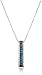 Amazon Collection Sterling Silver Blue and White Diamond Stick Pendant Necklace (1/10 cttw), 18